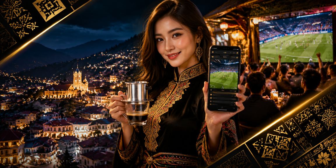 Quán cà phê tại Sa Pa với người dùng xem bóng đá trên nền tảng di động